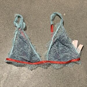 blue lace bra